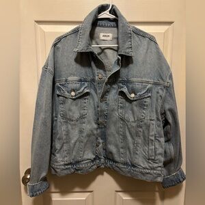Women’s Agolde Soul Dalton Balloon Light Blue Denim Jacket Size Large